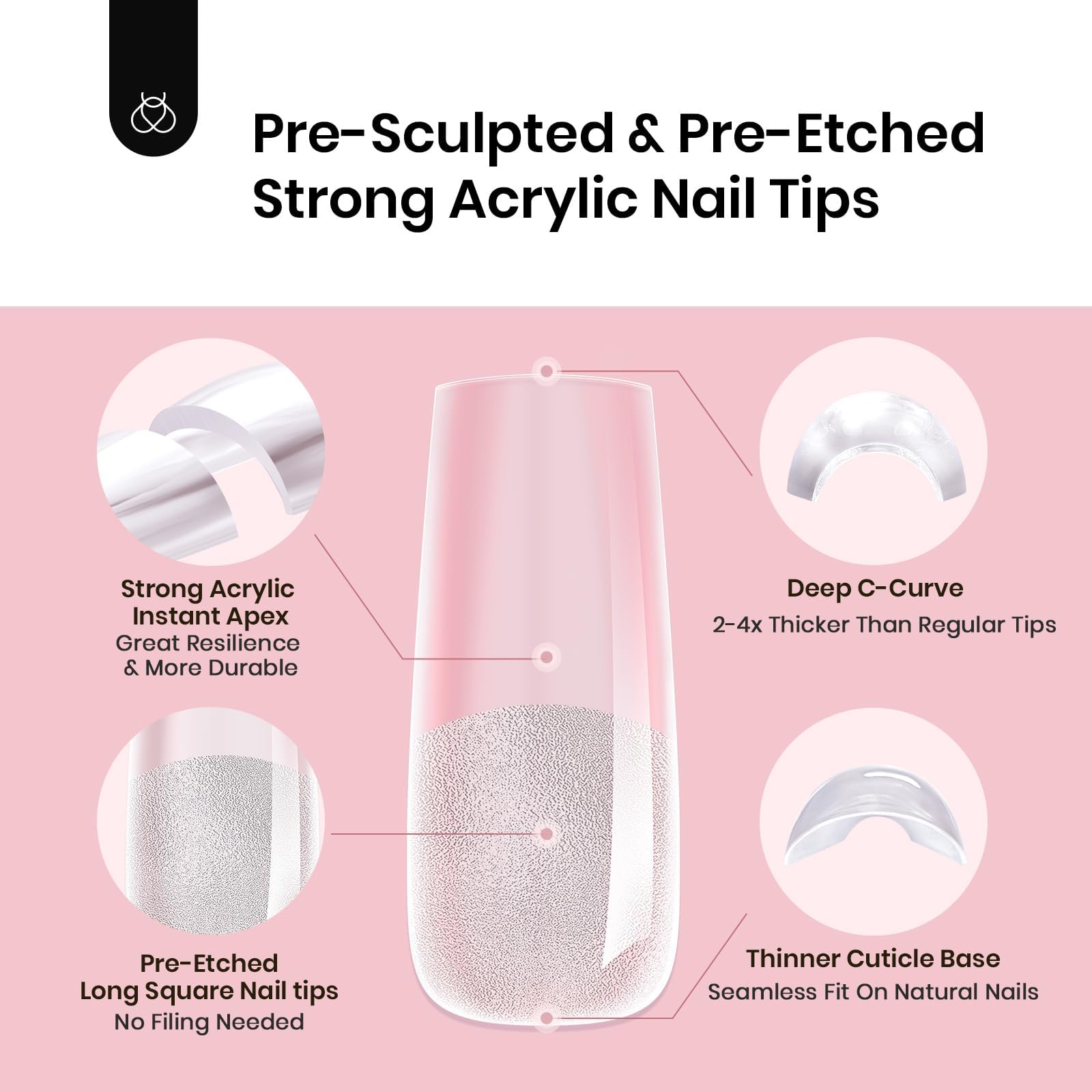 Beetles Tipex Pre-sculpted tips offering salon-like results at home