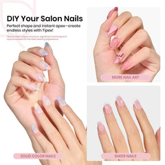 Beetles Tipex short oval tips pre-etched base for fast full-cover nails
