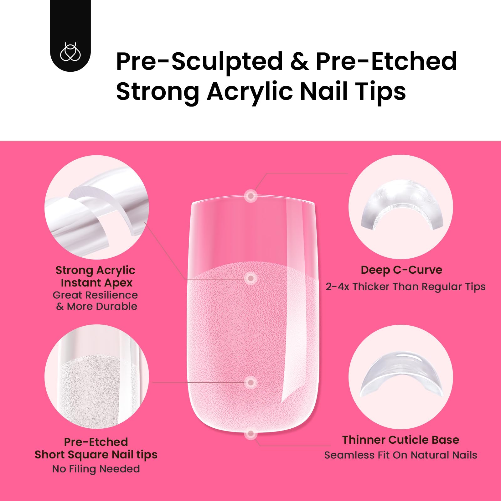Beetles Tipex short square tips deliver a sleek salon look