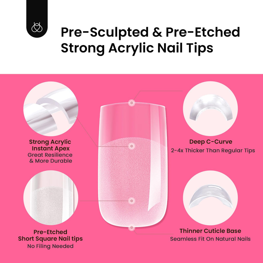 Beetles Tipex short square tips deliver a sleek salon look