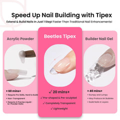 Beetles Tipex solid nail glue squeeze-tube for mess-free, precise tip placement.