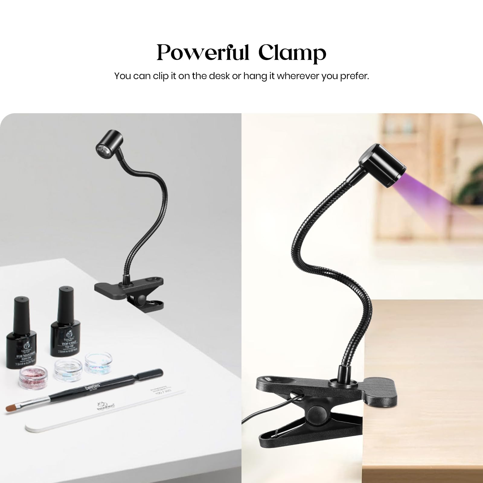 Beetles USB powered nail lamp - versatile, on the go manicure setup.