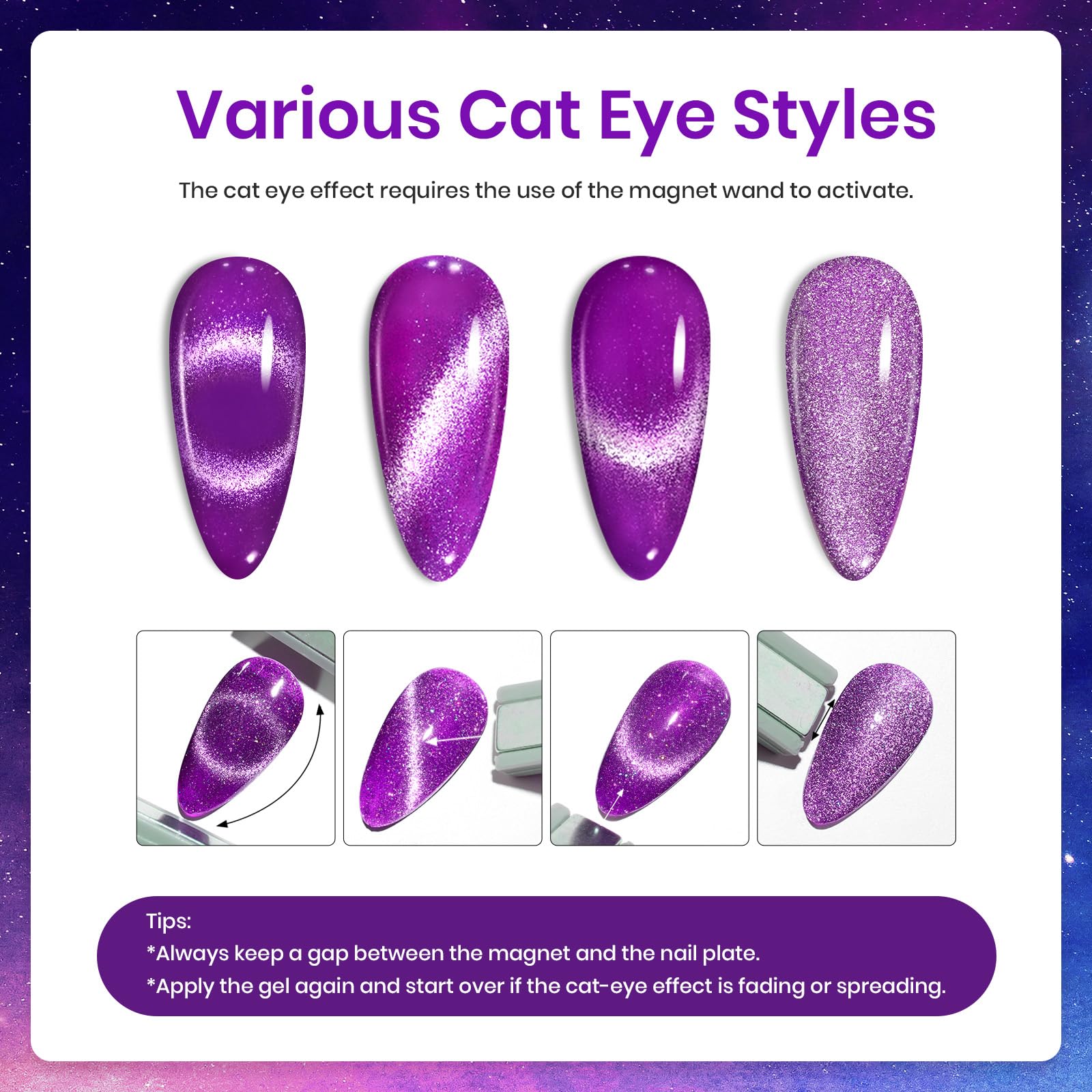 Beetles UV/LED cure time guidance for neon cat eye polish