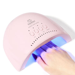 Beetles UV Nail Lamp front view in pink for fast, even gel curing at home.