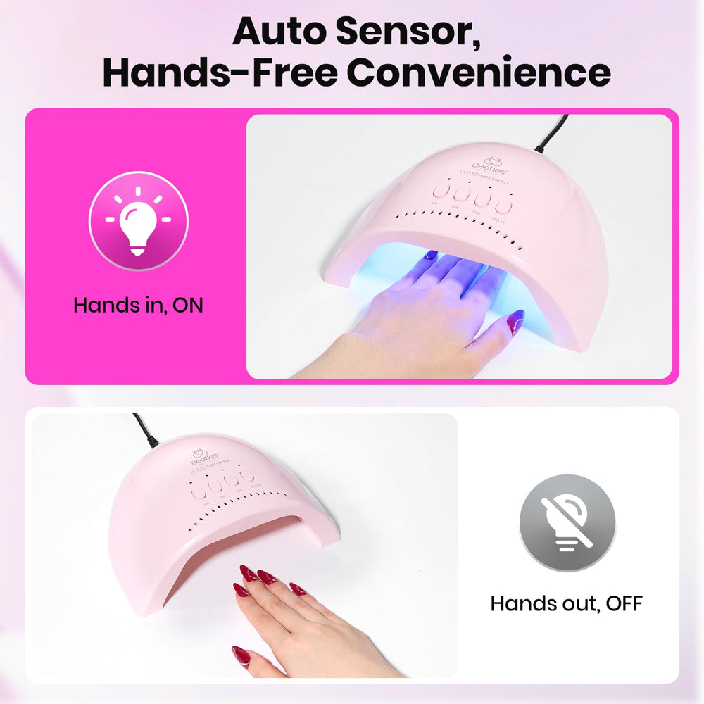 Beetles UV Nail Lamp infrared sensor in action for touchless operation.