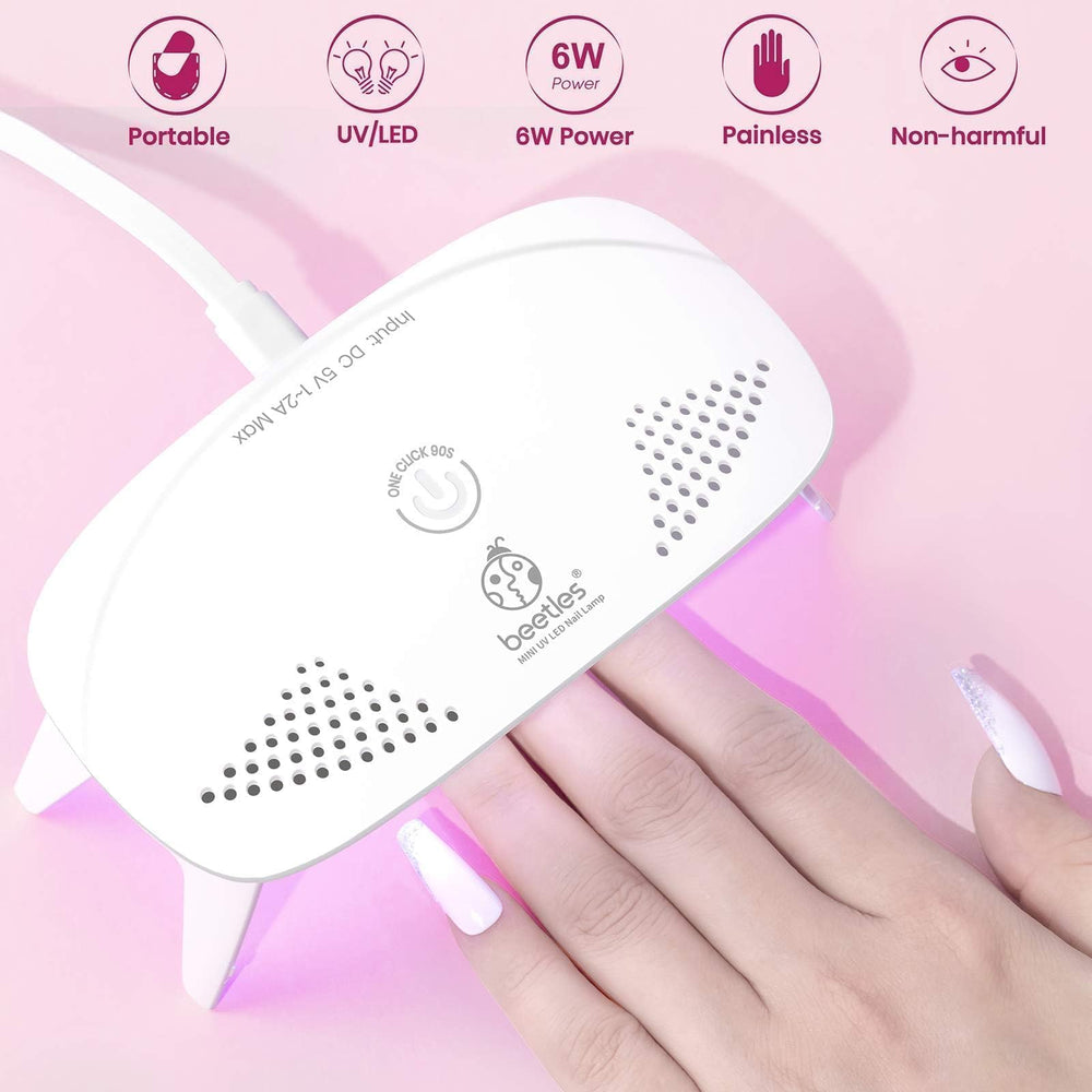 Beetles Gel Polish UV Nail Lamp with one-button control for simple 90-second cures.