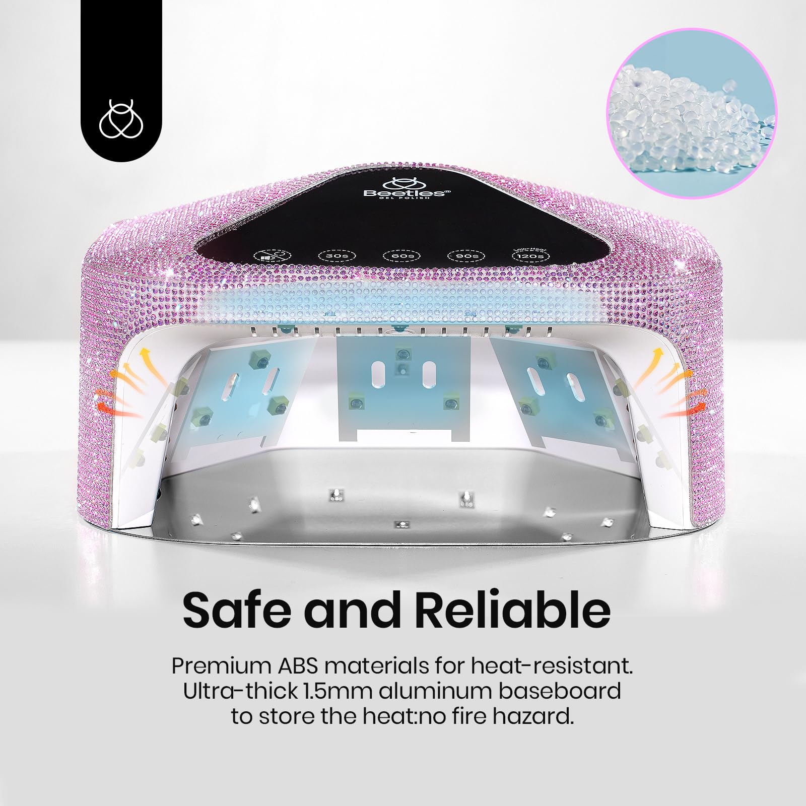 Beetles UV Nail Lamp portable design fits small desks and travel.