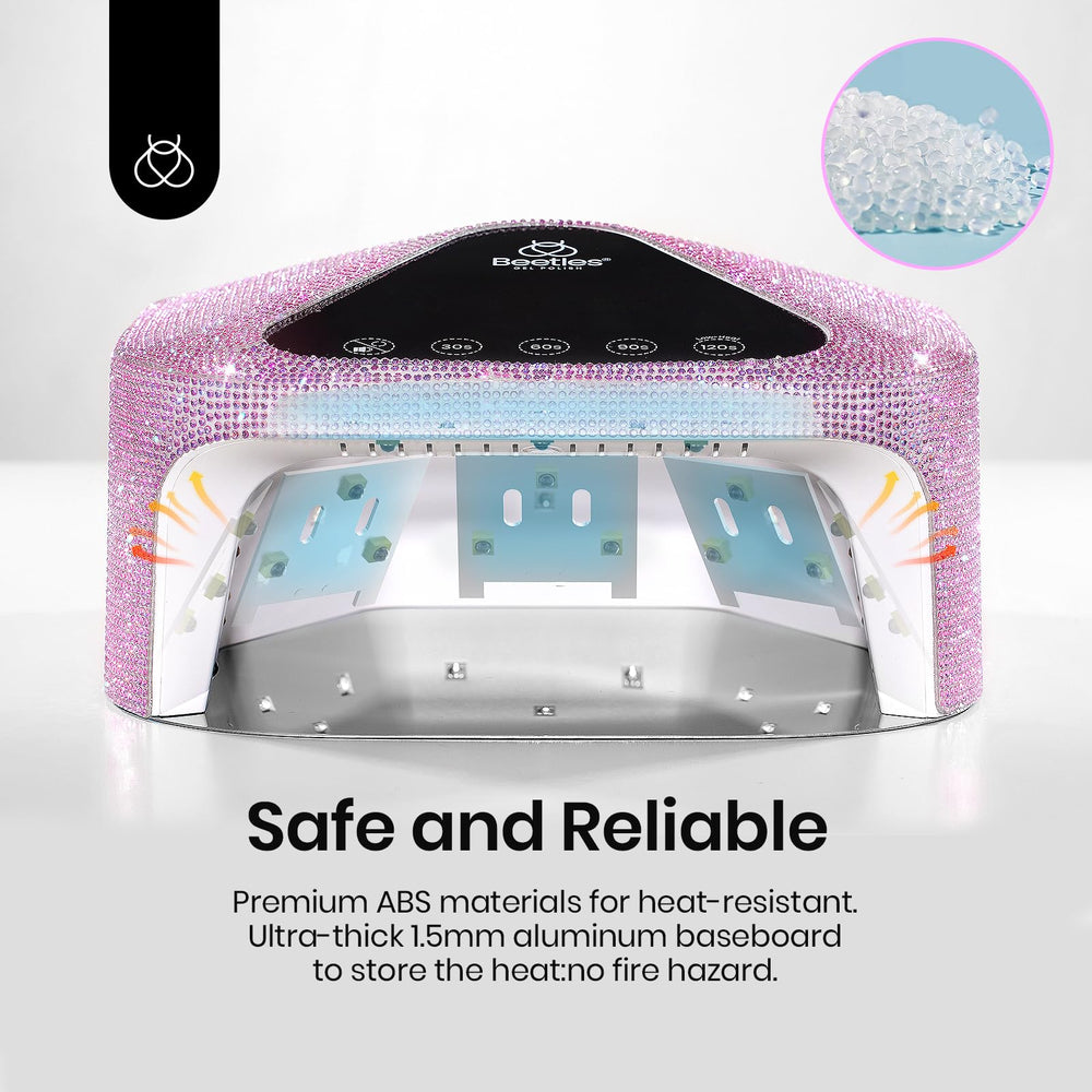 Beetles UV Nail Lamp portable design fits small desks and travel.