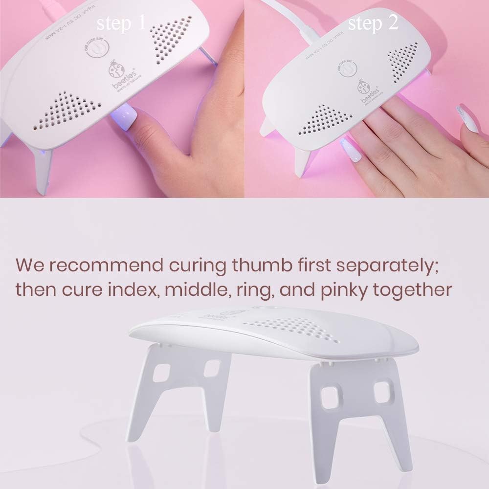 Beetles Gel Polish UV Nail Lamp offers wide nail space for full-hand or pedi.