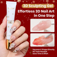 Beetles assorted crystals and pearls enhance festive nail embellishments.