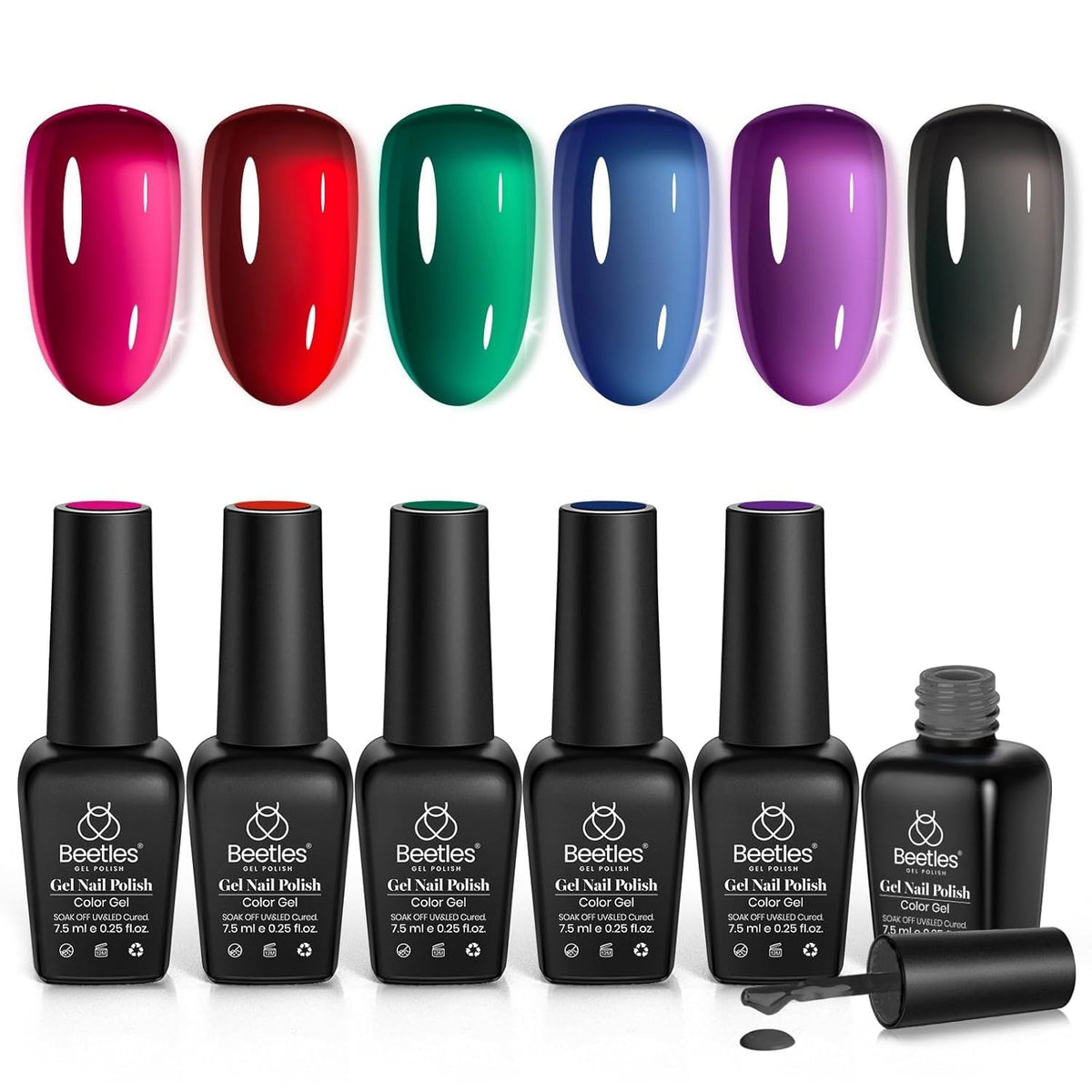 Beetles Vivid Noel blue bottle—festive jelly polish for subtle holiday nails.