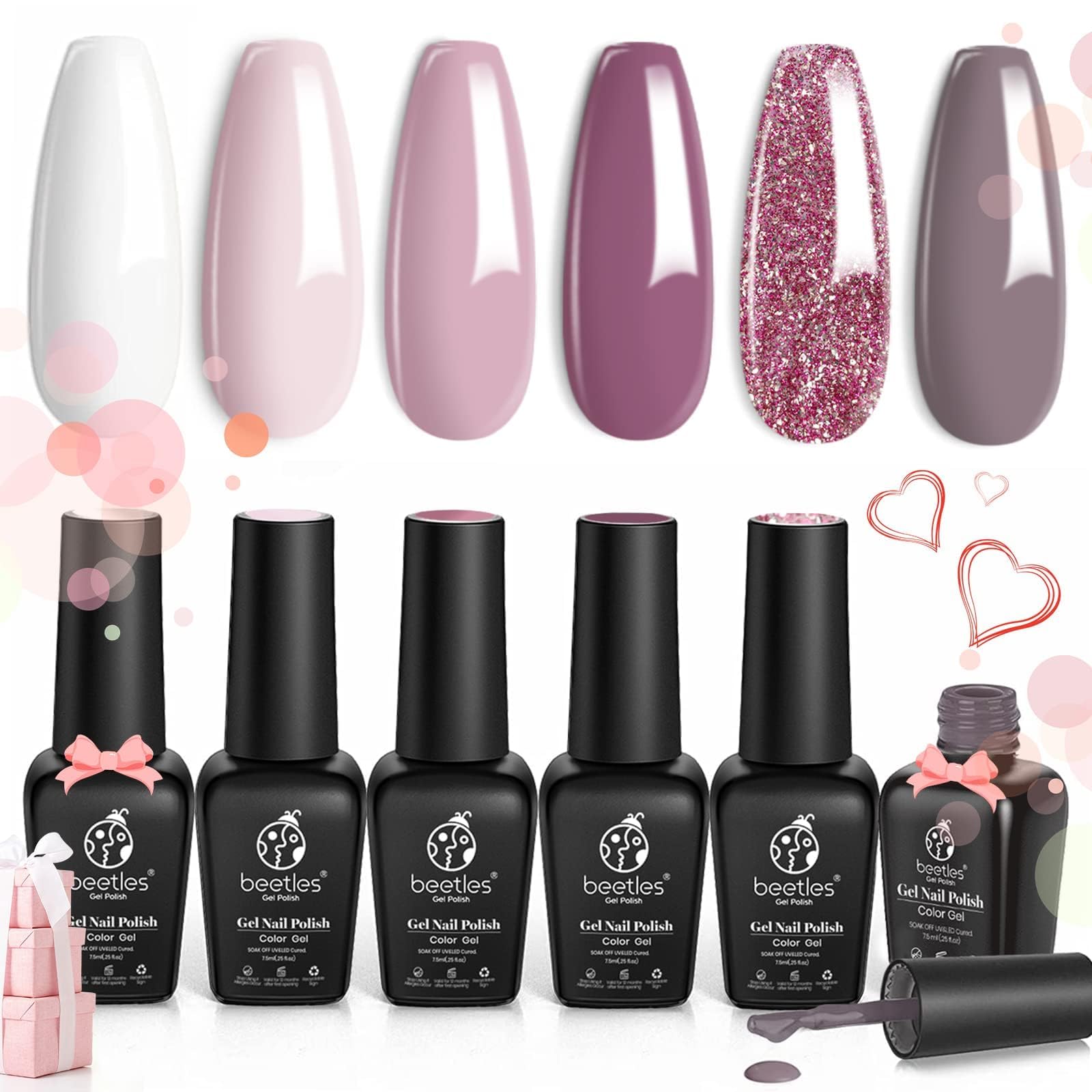 Beetles Wedding Gel Nail Polish Set bride nails inspiration for wedding-day prep.