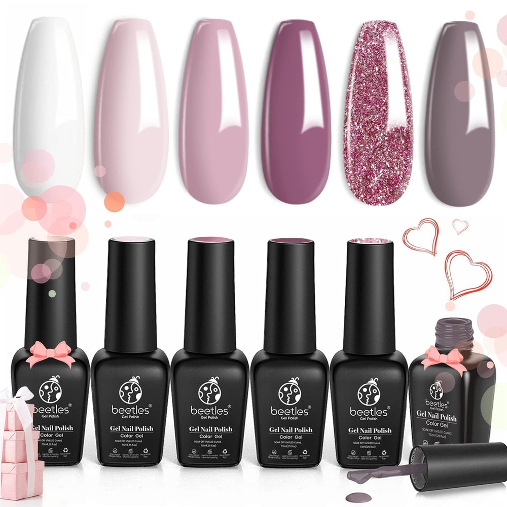 Beetles Wedding Gel Nail Polish Set packaging shot highlighting gift-ready presentation.