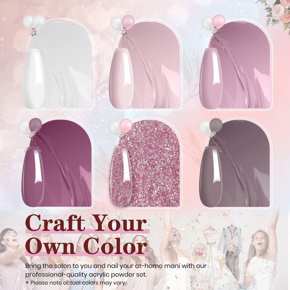 Beetles Wedding Gel Nail Polish Set rose-pink swatch for soft, romantic bridal nails.