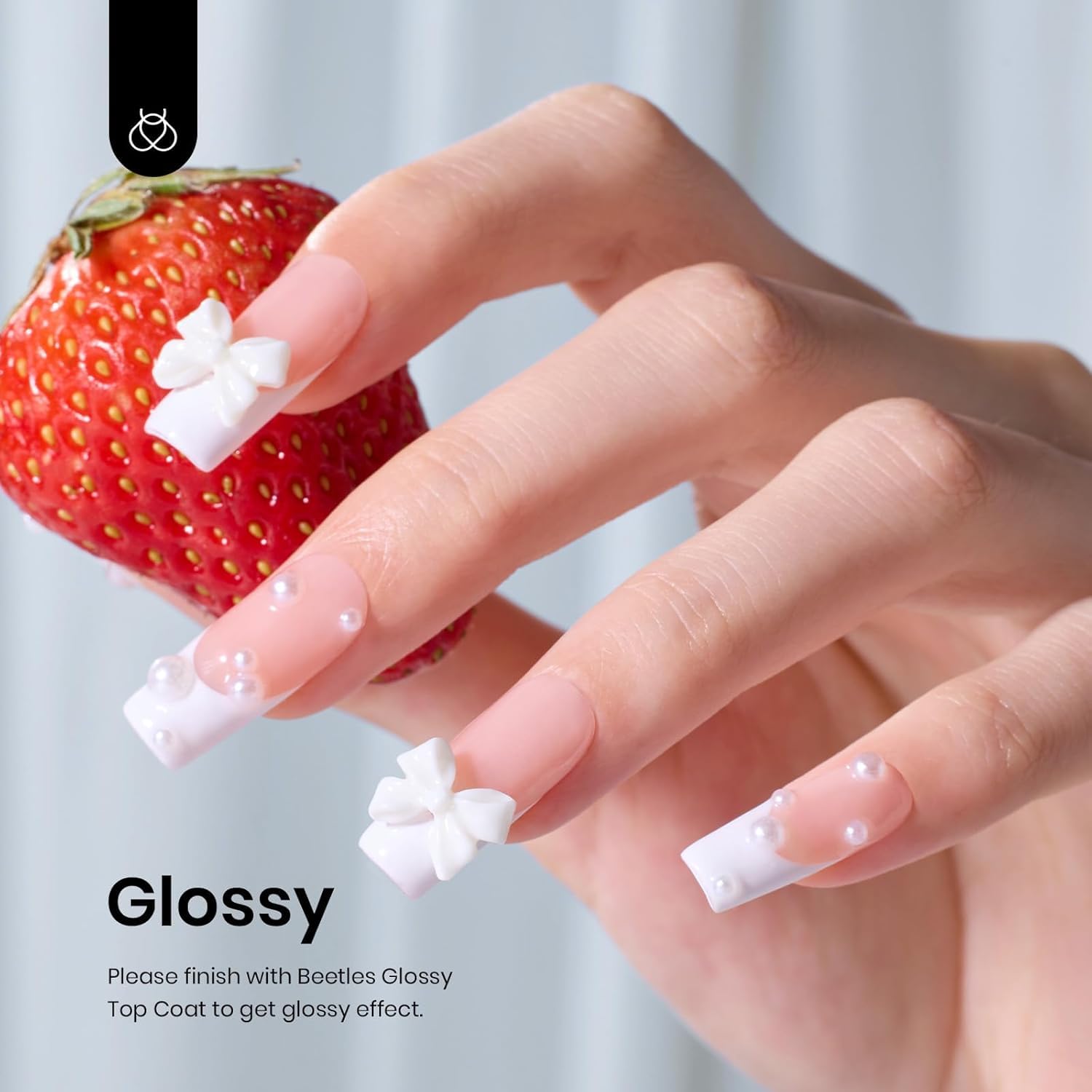 Beetles White Gel Polish bottle closeup highlighting rich pigment