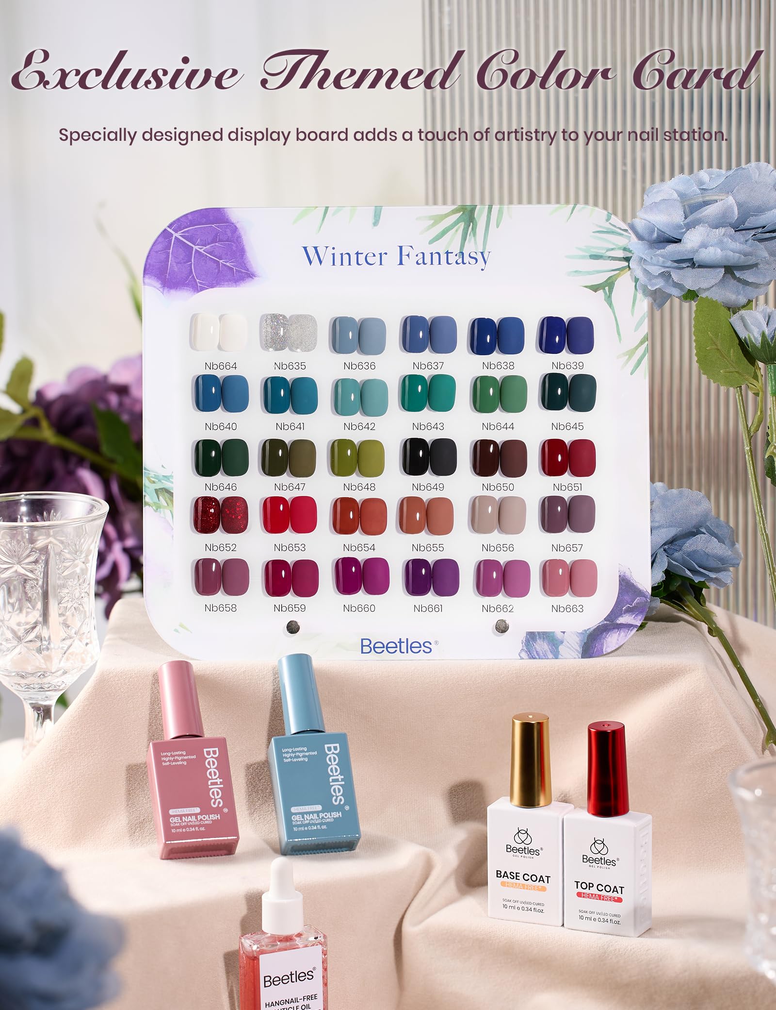 Beetles Winter Fantasy top coats show glossy and matte finish options.