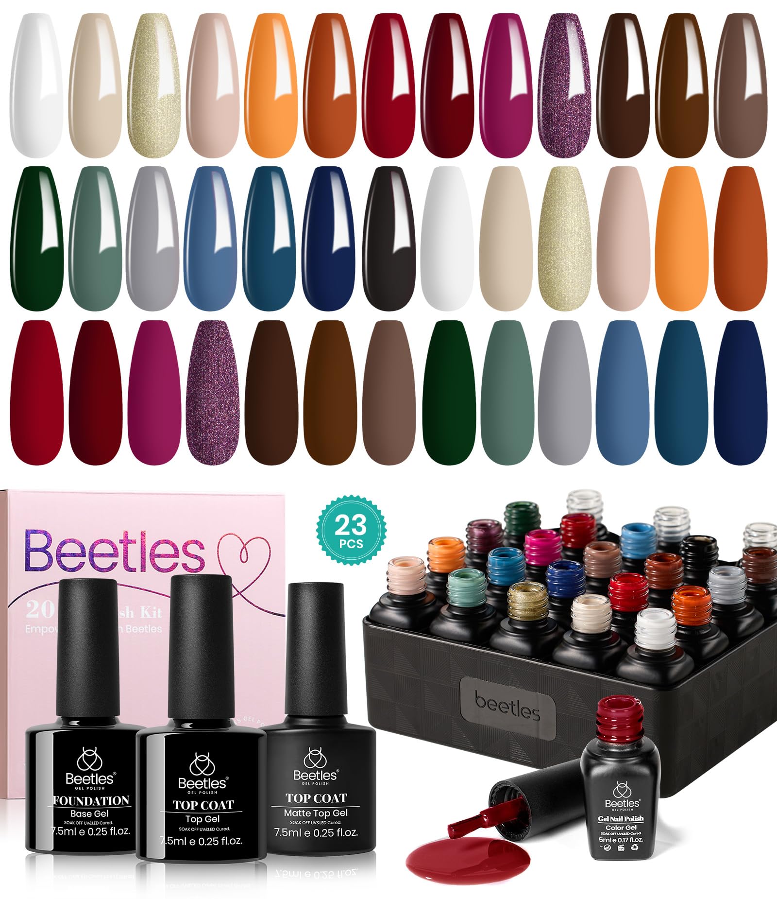 Beetles Winter Gel Nail Kit gift-worthy set with assorted finishes