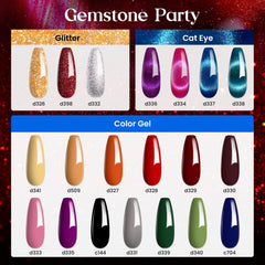 Beetles 20-color palette swatch displays vibrant hues for versatile DIY nail art.