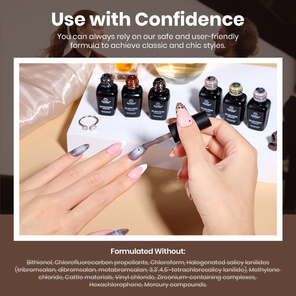 Beetles Winter gel nail polish base coat and top coat ensure glossy, durable results.