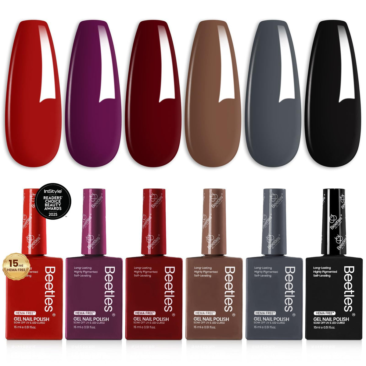 Beetles Winter Gel Nail Polish Set bottles collection offers versatile color options for a stylish manicure.