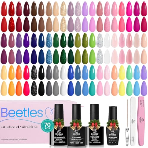 Beetles Winter Gel Nail Polish Set box—complete home manicure starter kit for beginners.