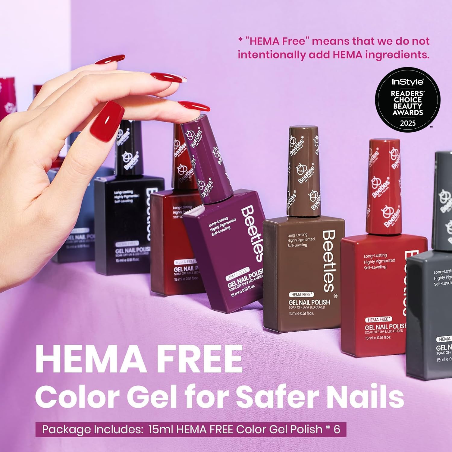 Beetles Winter Gel Nail Polish Set burgundy bottle highlights a deep shade for elegant hands.