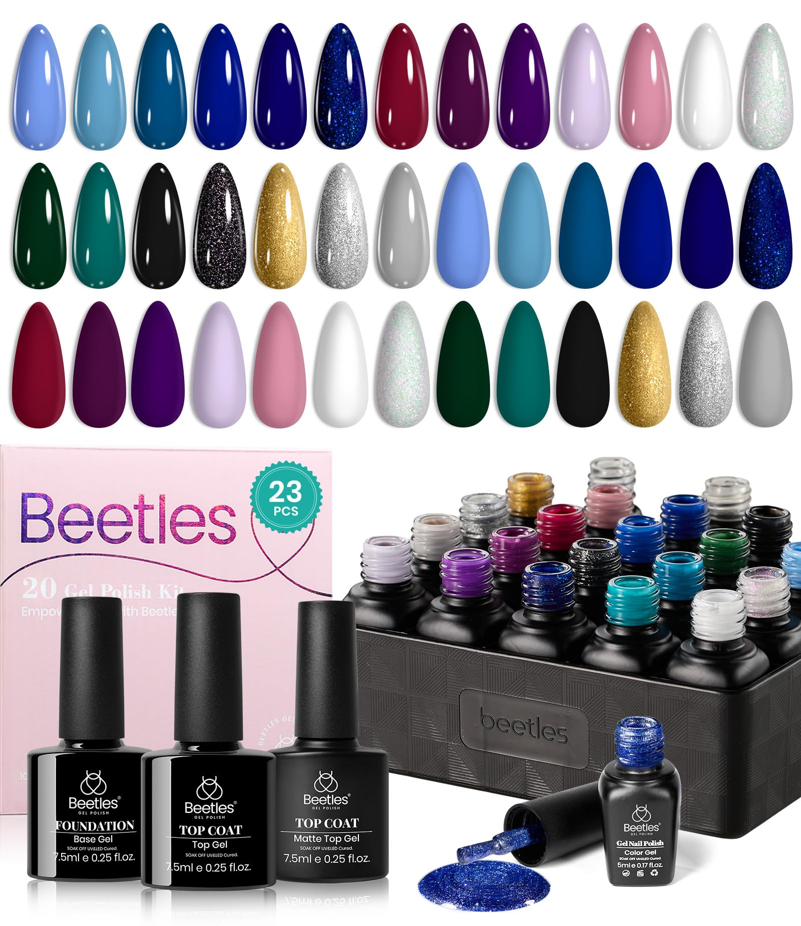 Beetles Winter Gel Nail Polish Set gift box showcasing premium set that makes a thoughtful gift