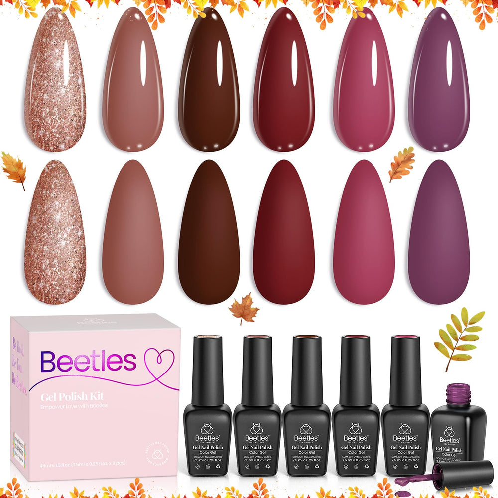 Beetles Winter Gel Nail Polish Set plum swatch displays rich color for chic manicures