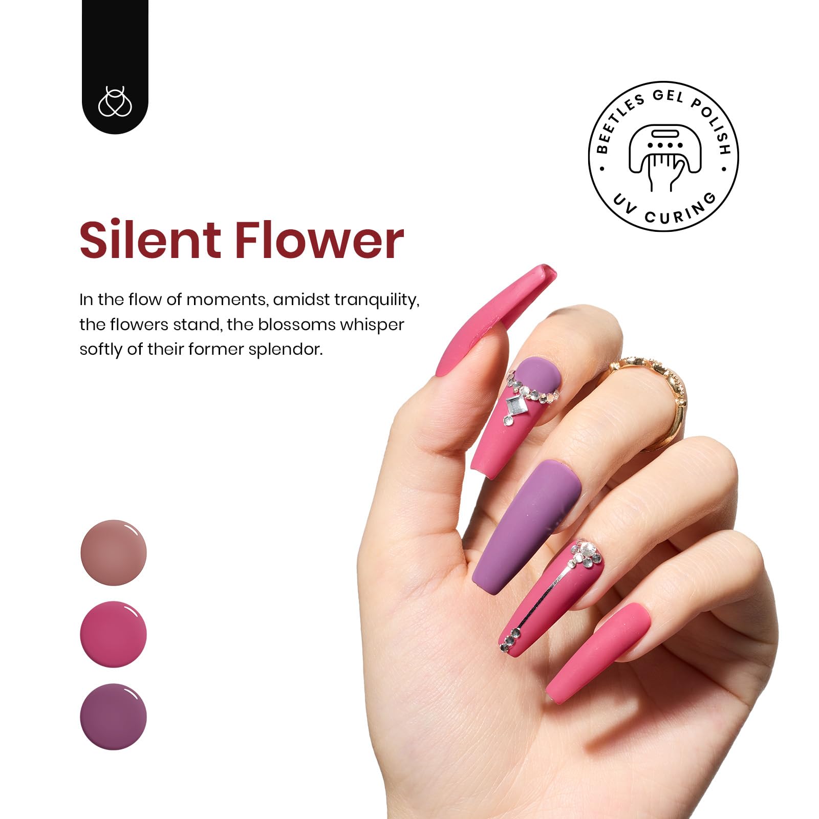 Beetles Winter Gel Nail Polish Set purple shade offers vibrant, wearable color