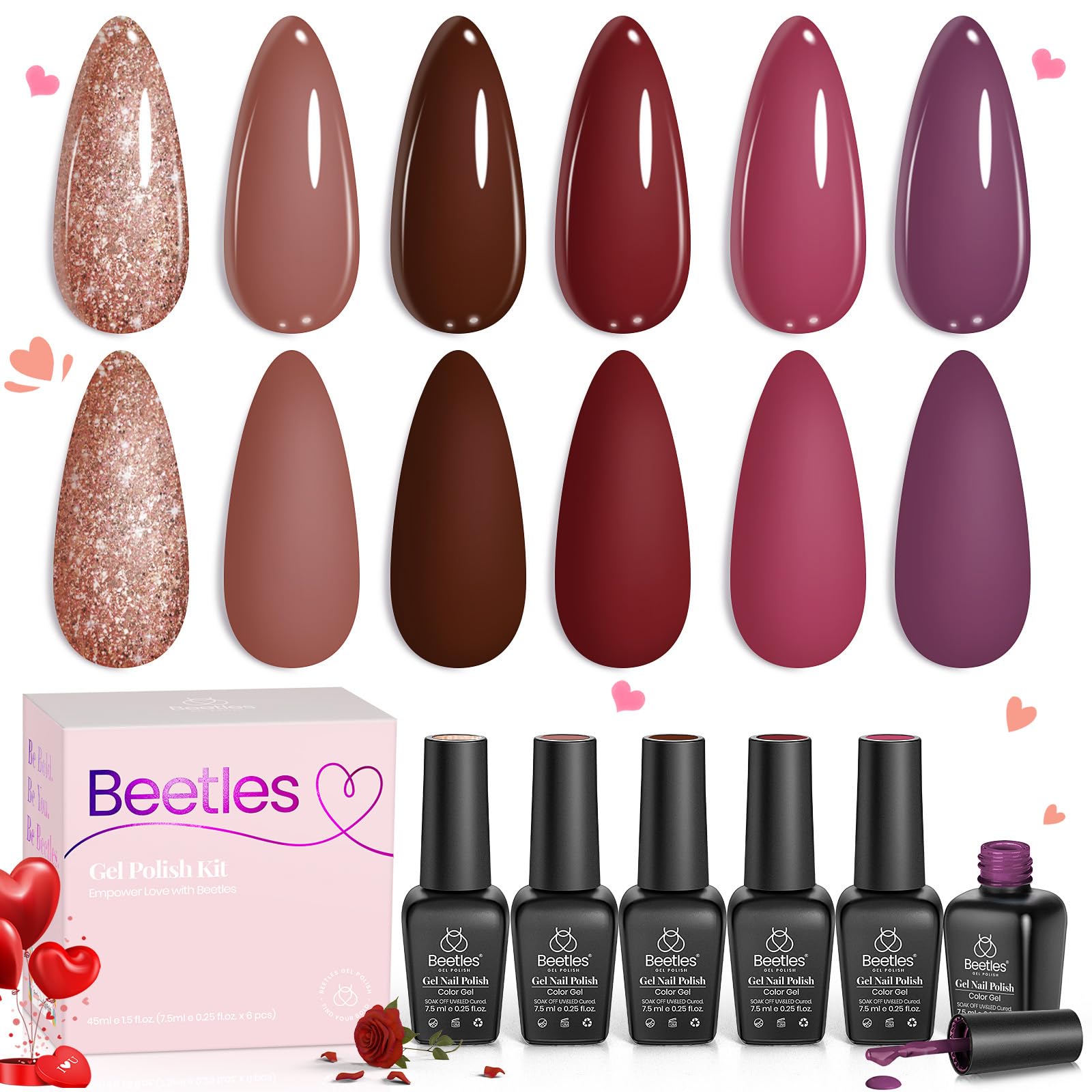 Beetles Winter Gel Nail Polish Set soak-off formula for easy removal