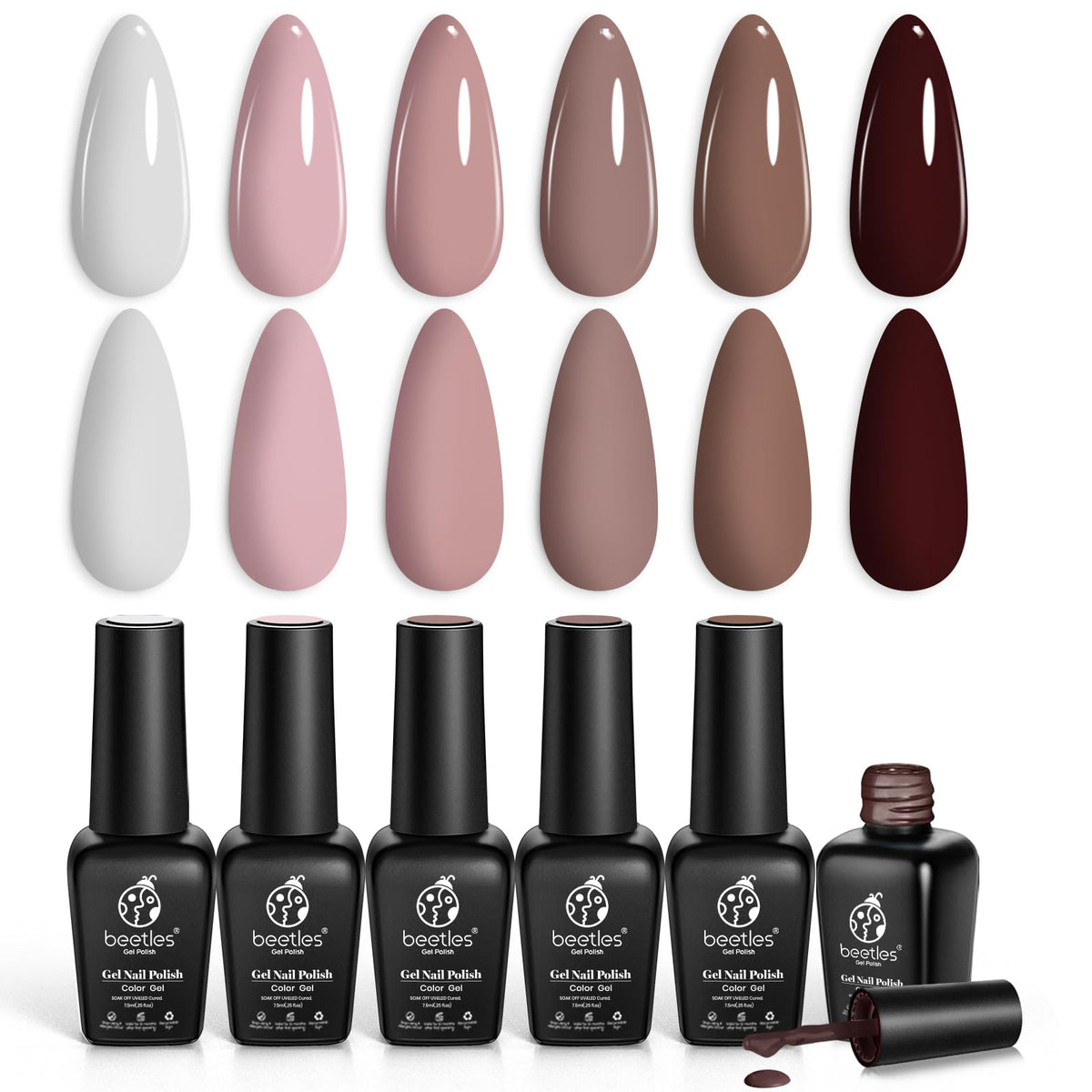 Beetles Winter Gel Polish Colors bottle closeup, creamy neutrals for versatile nails.