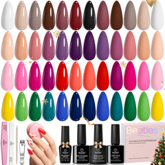 Beetles Winter Gel Polish Kit color swatches for chic outfits with long-lasting shine