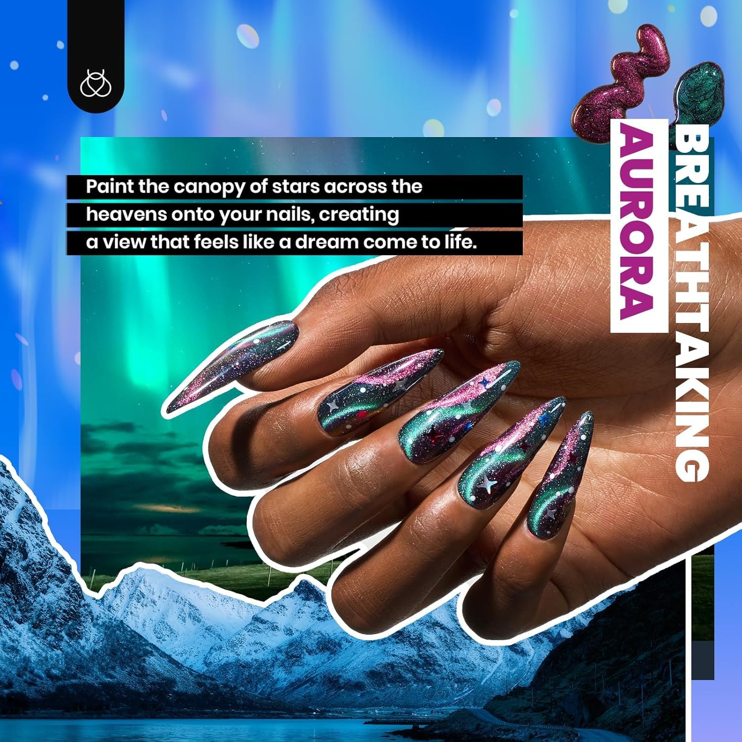 Beetles Winter Gel Polish Kit holographic glitter top coat for dazzling finishes.