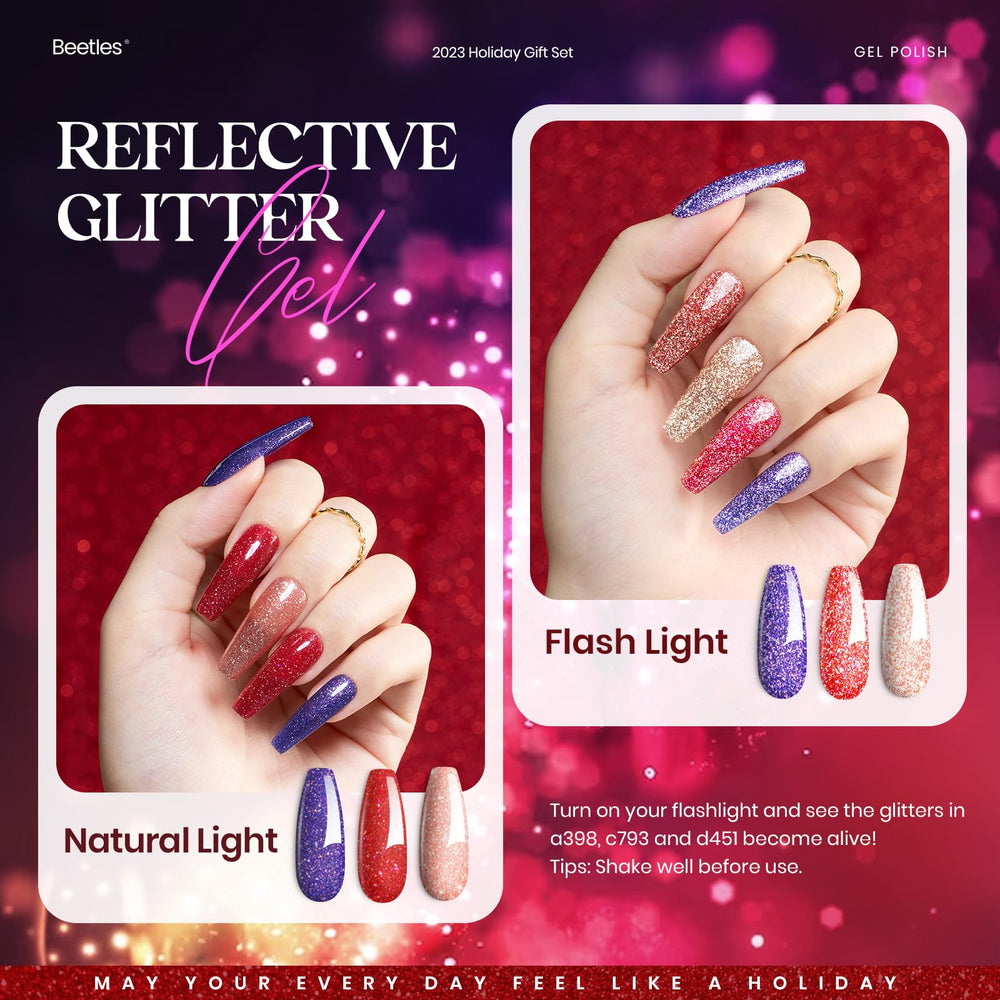 Beetles Winter Gel Polish Set ready for nail art ideas and at-home creativity.