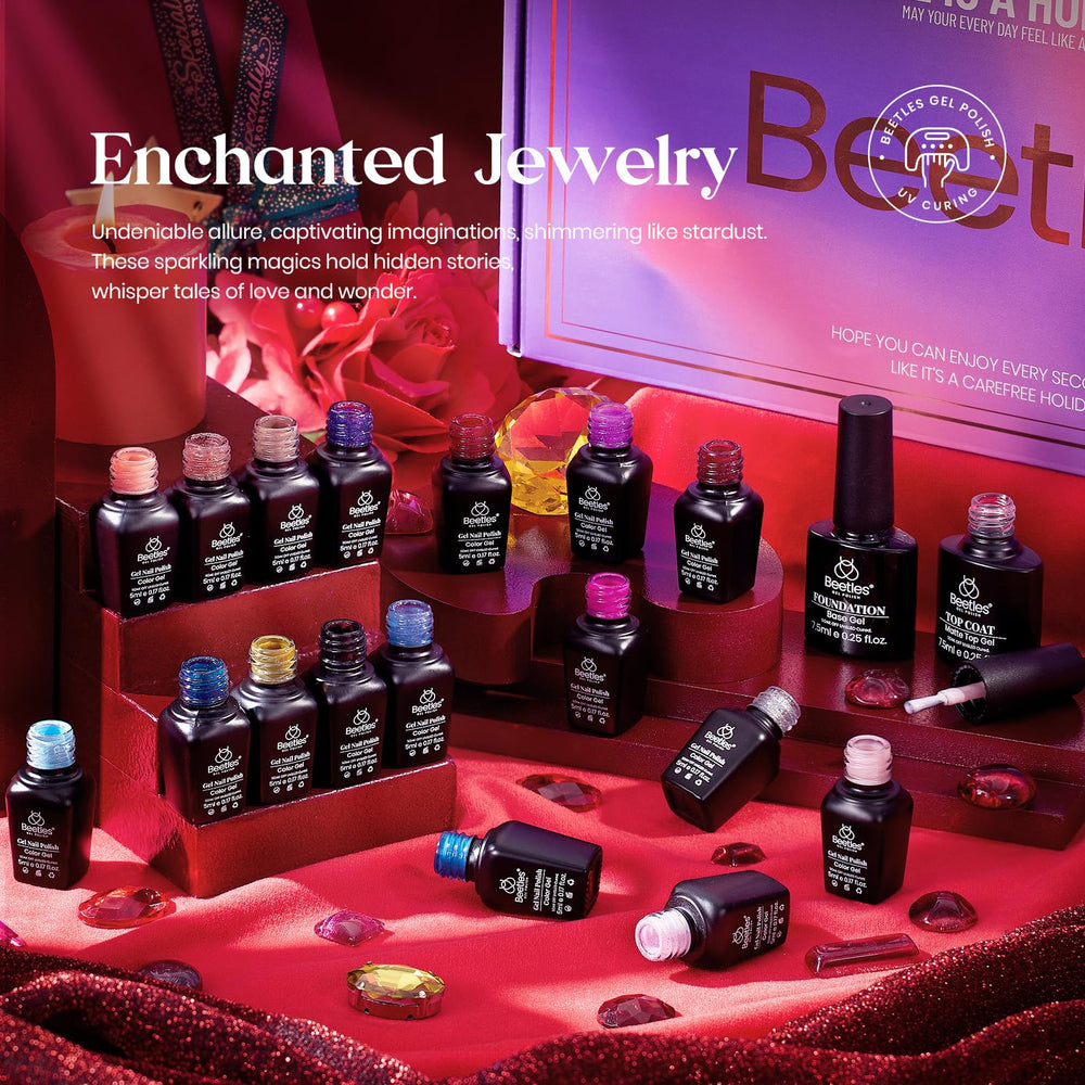 Beetles Winter Gel Polish Set includes nude and pink shades for chic everyday looks.