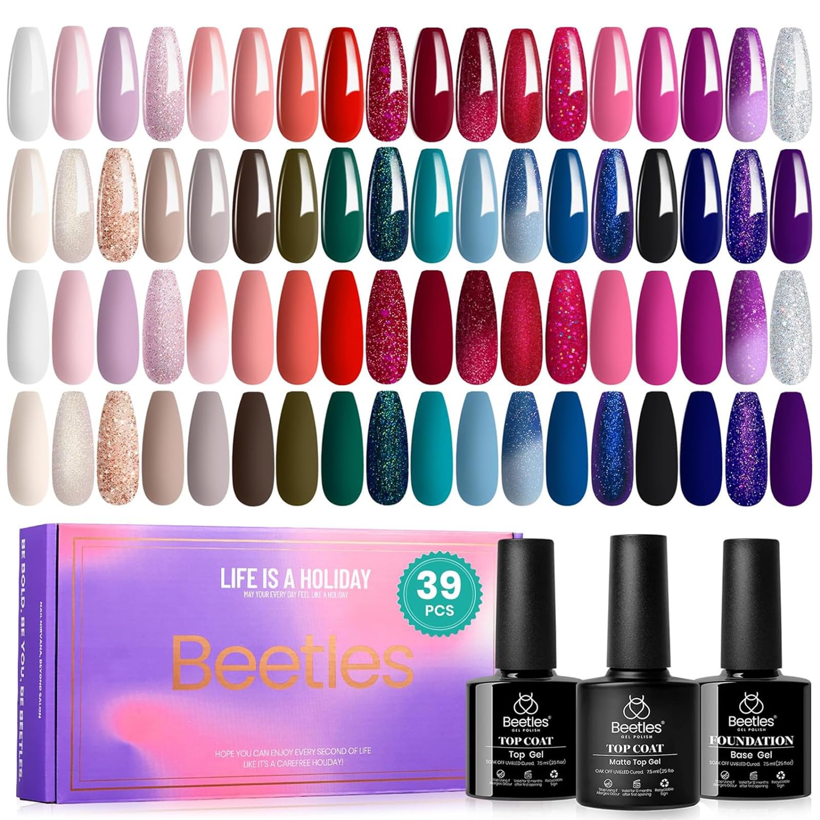 Beetles Winter Gel Polish Set packaging shows gift-worthy presentation.