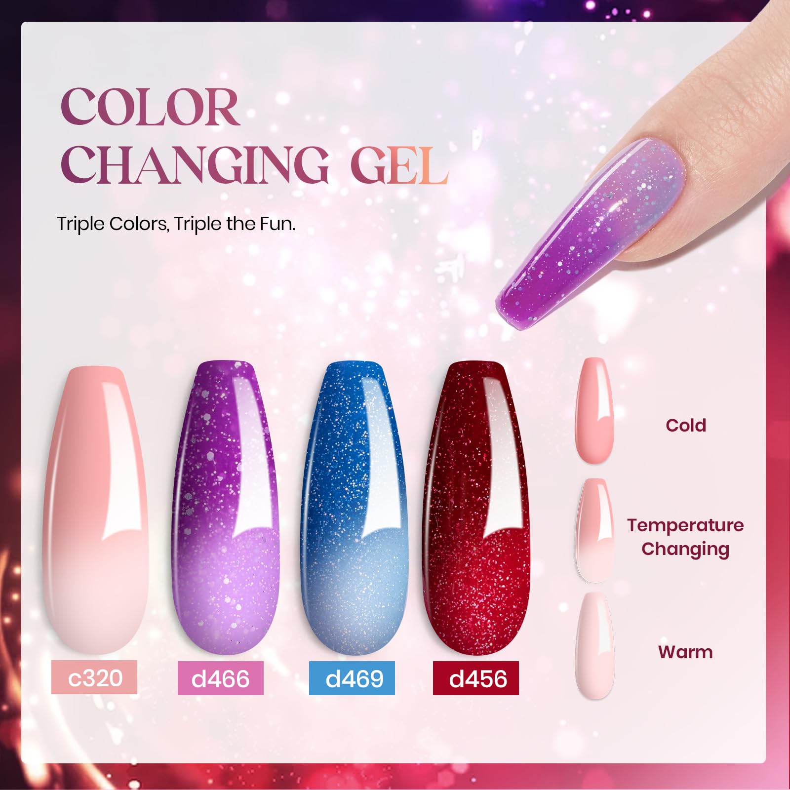 Beetles Winter Gel Polish Set red and burgundy tones for bold manicure moments.