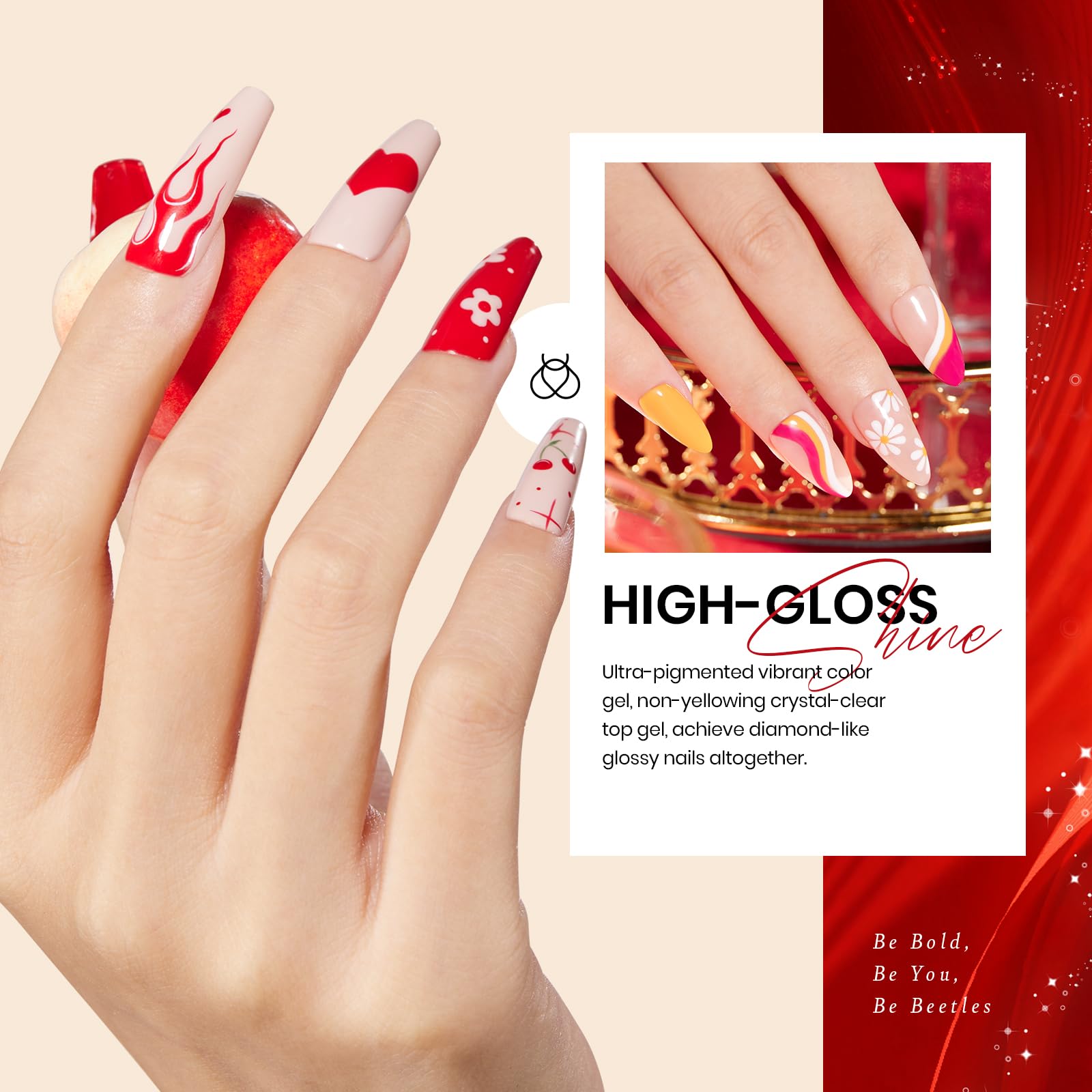 Beetles Winter Gel Nail Kit compatible with LED lamp for quick, even curing