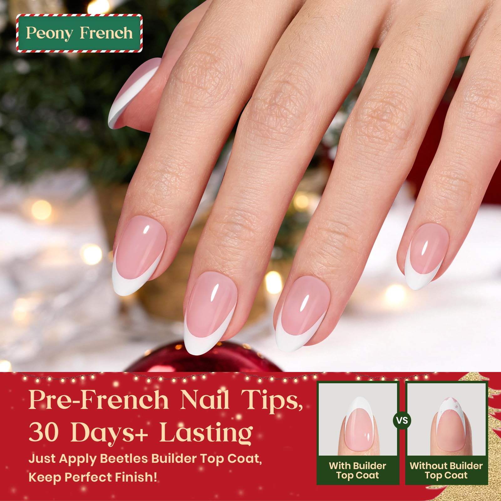 Beetles X Press Kit nails on hand with natural color and fit
