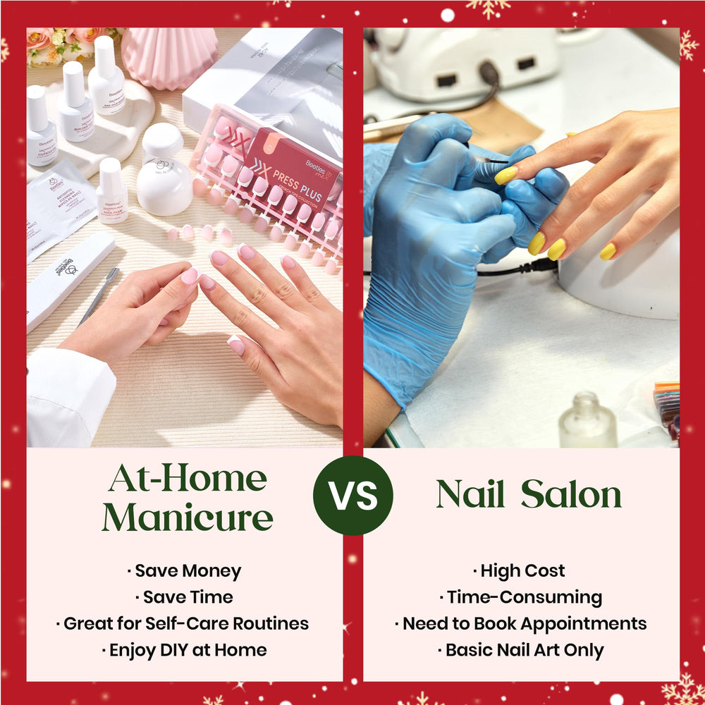 Beetles X Press Plus Christmas nail design with diamonds enables customization