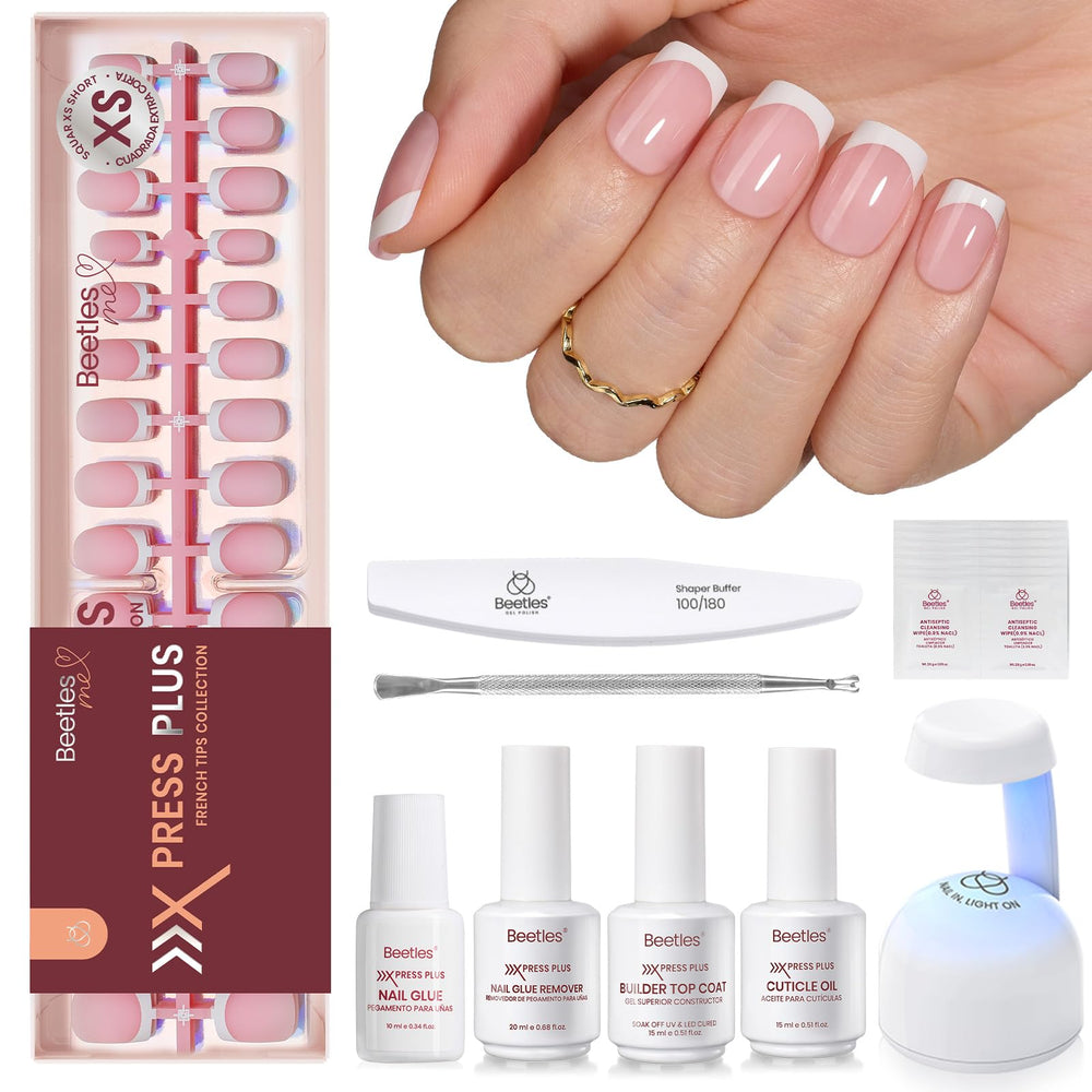 Beetles X Press Plus kit front view showing all-in-one manicure essentials for at-home salon quality