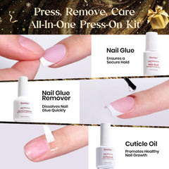 Beetles X Press Plus Rose French nails layout for quick, salon-look manicure at home