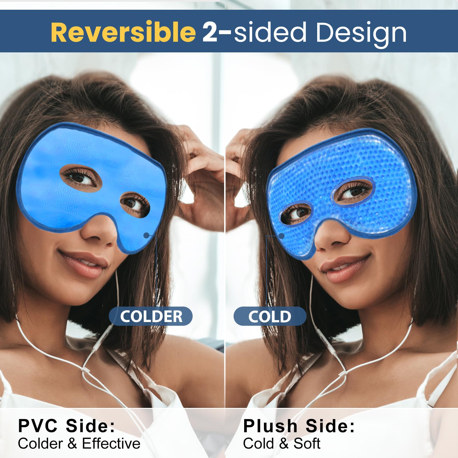 BeeVines cooling eye mask included freezer storage bag for easy storage.