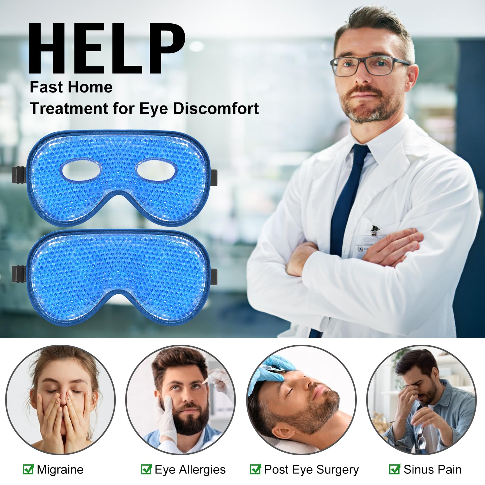 BeeVines cooling eye mask microwave-warm therapy for quick eye comfort.