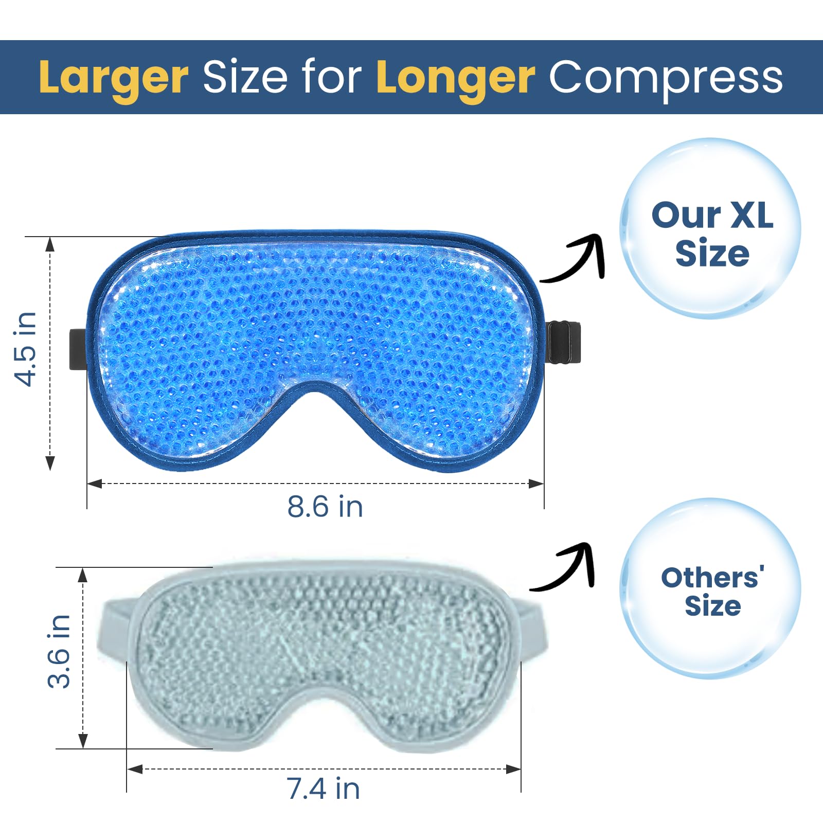 BeeVines cooling eye mask plastic side provides cooler or warmer temperature.