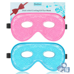 BeeVines Gel Eye Mask 2-pack front view with cooling beads for puffiness relief