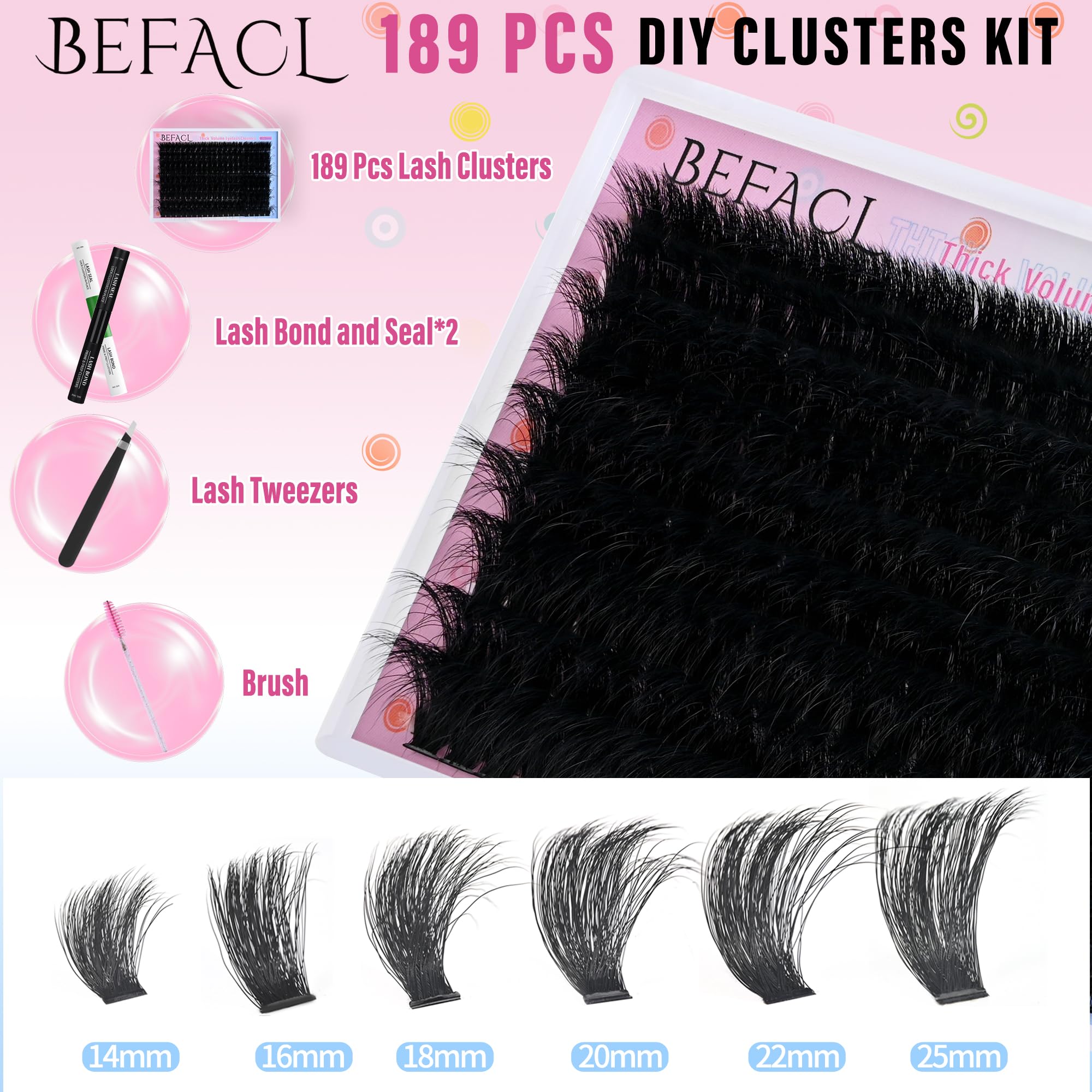 BEFACL Lash applicator brush facilitating even distribution and cleaner lash lines.