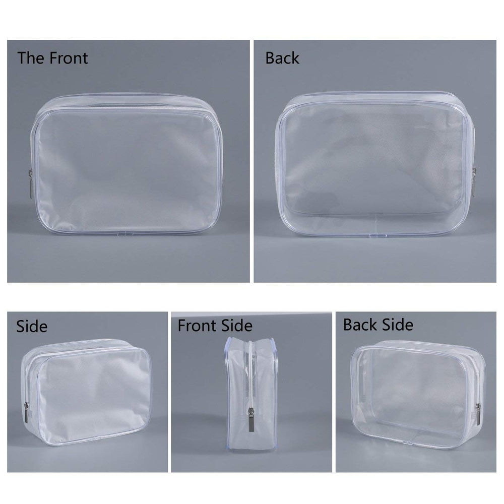 BEFORYOU six-pack clear bags, compact size fits toiletries and cords for home or trip.