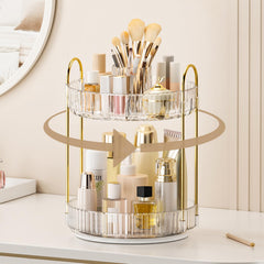 BEFSOP 360° rotating makeup organizer—angle view demonstrates easy access to cosmetics.