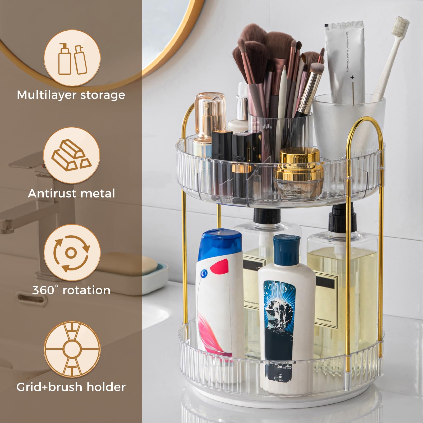 BEFSOP PET-material stand—stable, durable construction supports a loaded organizer.